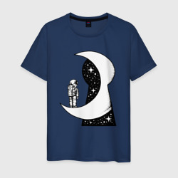 Космос в замочной скважине – Мужская футболка хлопок с принтом купить со скидкой в -20%
