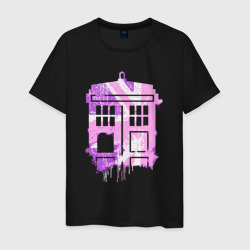 Pink tardis – Футболка из хлопка с принтом купить со скидкой в -20%