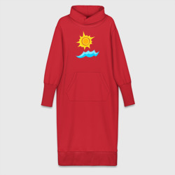 Солнце и волна – Платье удлиненное хлопок с принтом купить со скидкой в -19%