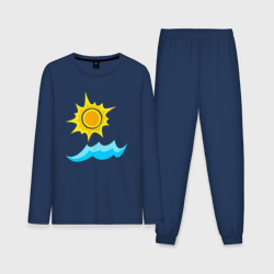 Солнце и волна – Мужская пижама с лонгсливом хлопок с принтом купить