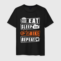 Еда сон велосипед – Мужская футболка хлопок с принтом купить со скидкой в -20%