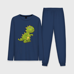 Забавный динозавр – Мужская пижама с лонгсливом хлопок с принтом купить