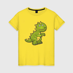 Забавный динозавр – Женская футболка хлопок с принтом купить со скидкой в -20%