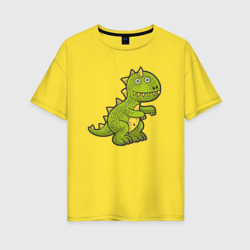 Забавный динозавр – Женская футболка хлопок Oversize с принтом купить со скидкой в -16%