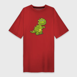 Забавный динозавр – Платье-футболка хлопок с принтом купить