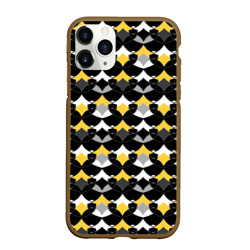 Желто черный с белым геометрический узор – Чехол для iPhone 11 Pro матовый с принтом купить