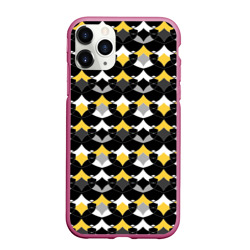 Желто черный с белым геометрический узор – Чехол для iPhone 11 Pro Max матовый с принтом купить