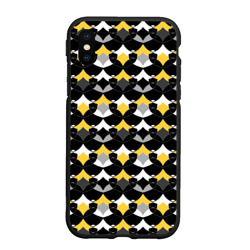 Желто черный с белым геометрический узор – Чехол для iPhone XS Max матовый с принтом купить