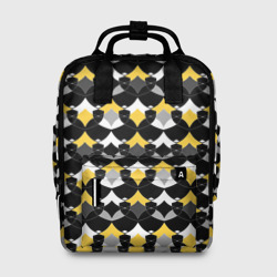 Желто черный с белым геометрический узор – Женский рюкзак 3D с принтом купить