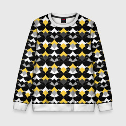 Желто черный с белым геометрический узор – Детский свитшот 3D с принтом купить со скидкой в -35%