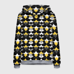 Желто черный с белым геометрический узор – Мужская толстовка 3D с принтом купить со скидкой в -32%