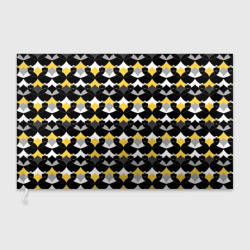 Желто черный с белым геометрический узор – Флаг 3D с принтом купить