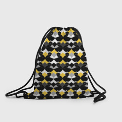 Желто черный с белым геометрический узор – Рюкзак-мешок 3D с принтом купить со скидкой в -25%