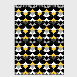 Желто черный с белым геометрический узор – Скетчбук с принтом купить