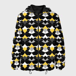 Желто черный с белым геометрический узор – Мужская куртка 3D с принтом купить со скидкой в -10%