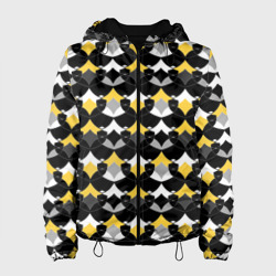 Желто черный с белым геометрический узор – Женская куртка 3D с принтом купить со скидкой в -10%