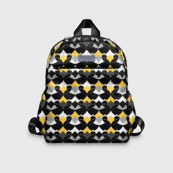 Желто черный с белым геометрический узор – Детский рюкзак 3D с принтом купить со скидкой в -33%