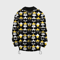 Желто черный с белым геометрический узор – Детская куртка 3D с принтом купить