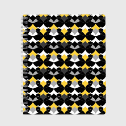 Желто черный с белым геометрический узор – Тетрадь с принтом купить
