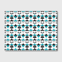 Разноцветный черный голубой с белым геометрический узор – Альбом для рисования с принтом купить со скидкой в -45%