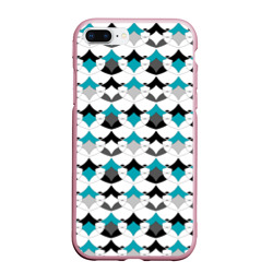 Разноцветный черный голубой с белым геометрический узор – Чехол для iPhone 7Plus/8 Plus матовый с принтом купить