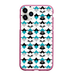 Разноцветный черный голубой с белым геометрический узор – Чехол для iPhone 11 Pro Max матовый с принтом купить