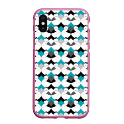 Разноцветный черный голубой с белым геометрический узор – Чехол для iPhone XS Max матовый с принтом купить