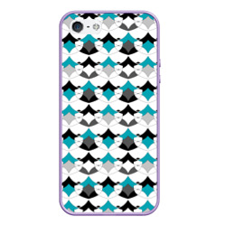 Разноцветный черный голубой с белым геометрический узор – Чехол для iPhone 5/5S матовый с принтом купить
