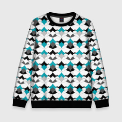 Разноцветный черный голубой с белым геометрический узор – Детский свитшот 3D с принтом купить со скидкой в -35%