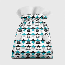 Разноцветный черный голубой с белым геометрический узор – Подарочный 3D мешок с принтом купить со скидкой в -13%