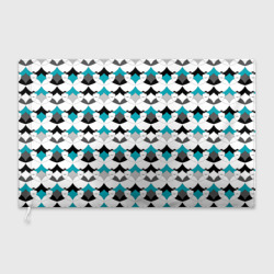 Разноцветный черный голубой с белым геометрический узор – Флаг 3D с принтом купить
