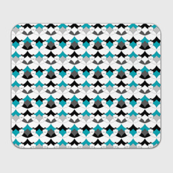 Разноцветный черный голубой с белым геометрический узор – Прямоугольный коврик для мышки с принтом купить