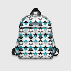 Разноцветный черный голубой с белым геометрический узор – Детский рюкзак 3D с принтом купить со скидкой в -33%