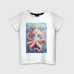 Милый осьминог под водой – Детская футболка хлопок с принтом купить со скидкой в -20%