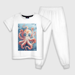 Милый осьминог под водой – Детская пижама хлопок с принтом купить со скидкой в -9%