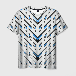 Black and blue stripes on a white background – Мужская футболка 3D с принтом купить со скидкой в -26%