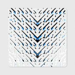 Black and blue stripes on a white background – Магнит виниловый Квадрат с принтом купить