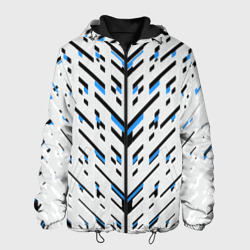 Black and blue stripes on a white background – Мужская куртка 3D с принтом купить со скидкой в -10%