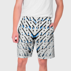 Black and blue stripes on a white background – Мужские шорты 3D с принтом купить