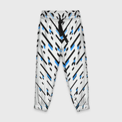 Black and blue stripes on a white background – Детские брюки 3D с принтом купить
