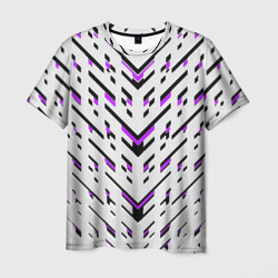 Black and purple stripes on a white background – Мужская футболка 3D с принтом купить со скидкой в -26%