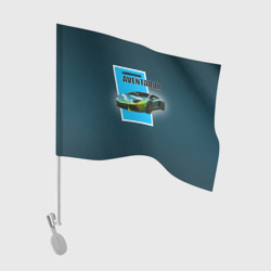 Спортивная машина Lamborghini Aventador – Флаг для автомобиля с принтом купить