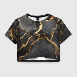 Золото и черный агат – Женская футболка Crop-top 3D с принтом купить