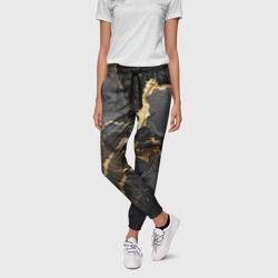 Золото и черный агат – Женские брюки 3D с принтом купить