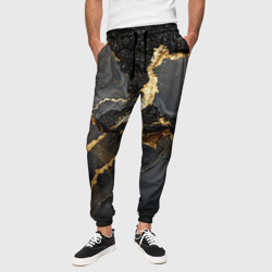 Золото и черный агат – Мужские брюки 3D с принтом купить