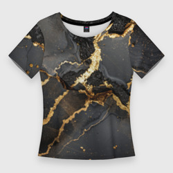 Золото и черный агат – Женская футболка 3D Slim с принтом купить