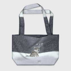 Одинокий волк ауфф – Пляжная сумка 3D с принтом купить