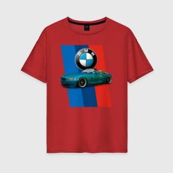 Родстер BMW Z4 – Женская футболка хлопок Oversize с принтом купить со скидкой в -16%