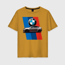 Кроссовер BMW X6 M – Женская футболка хлопок Oversize с принтом купить со скидкой в -16%