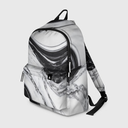 Мрамор черно-белый – Рюкзак 3D с принтом купить